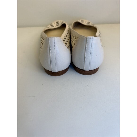 MICHAEL KORS Studded Beige Leather Ballet Flats Sz 8 M Cut Outs - Picture 9 of 11